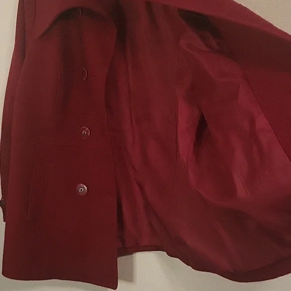 Vintage Lane Bryant Double Breasted Deep Red Peacoat sz 14/16 Lined, Wool Blend - Picture 14 of 14